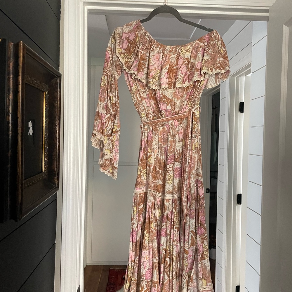 Spell & The Gypsy Pink Jungle Dress. One Shoulder with belt. Worn once. SZ XS